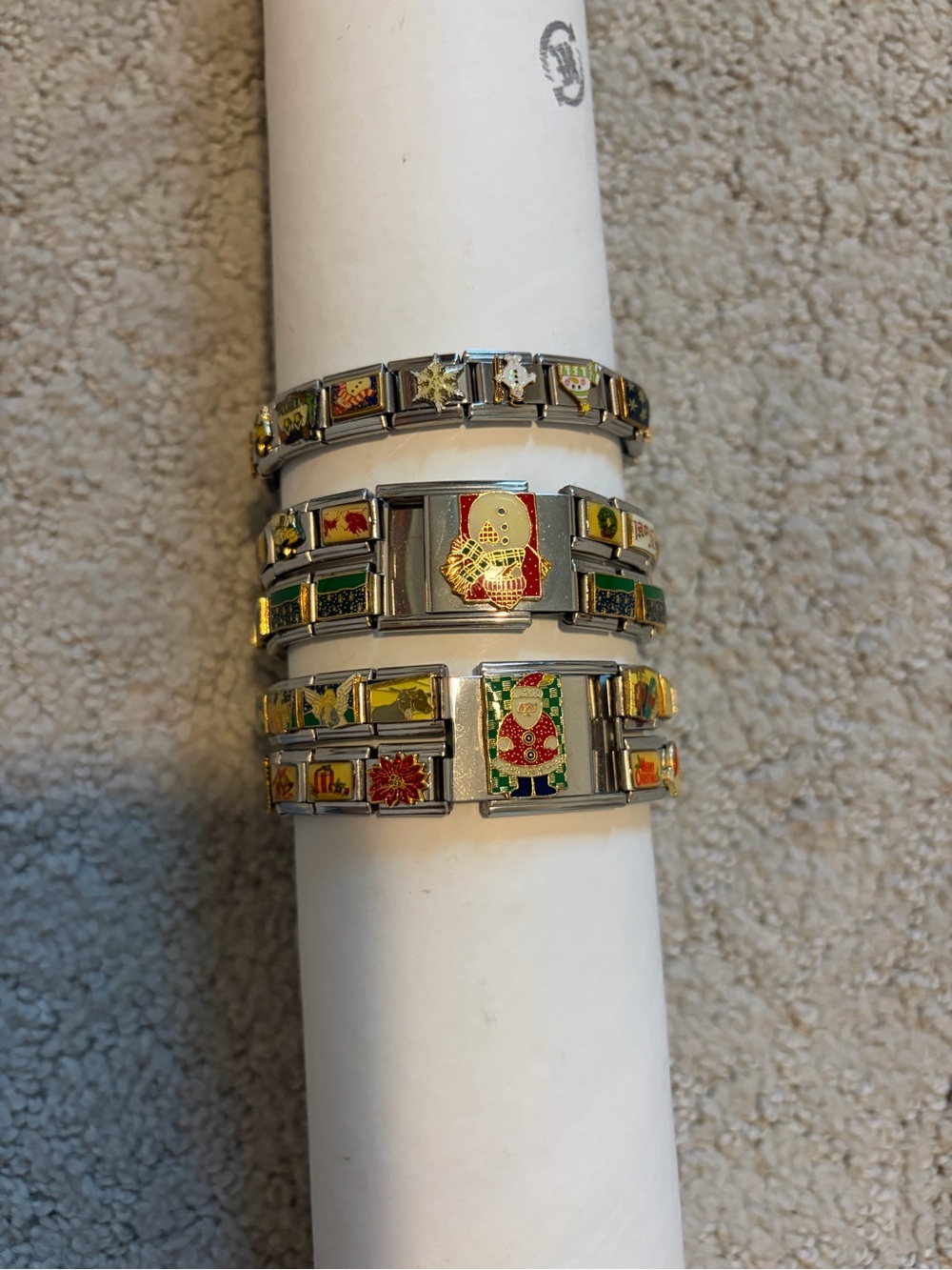 Italian D’lin Q Charm Link Bracelet Christmas Holiday Charms set